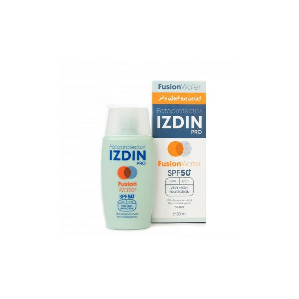 ضد آفتاب بی رنگ فیوژن واتر ایزدین پرو SPF +50 ایرانی